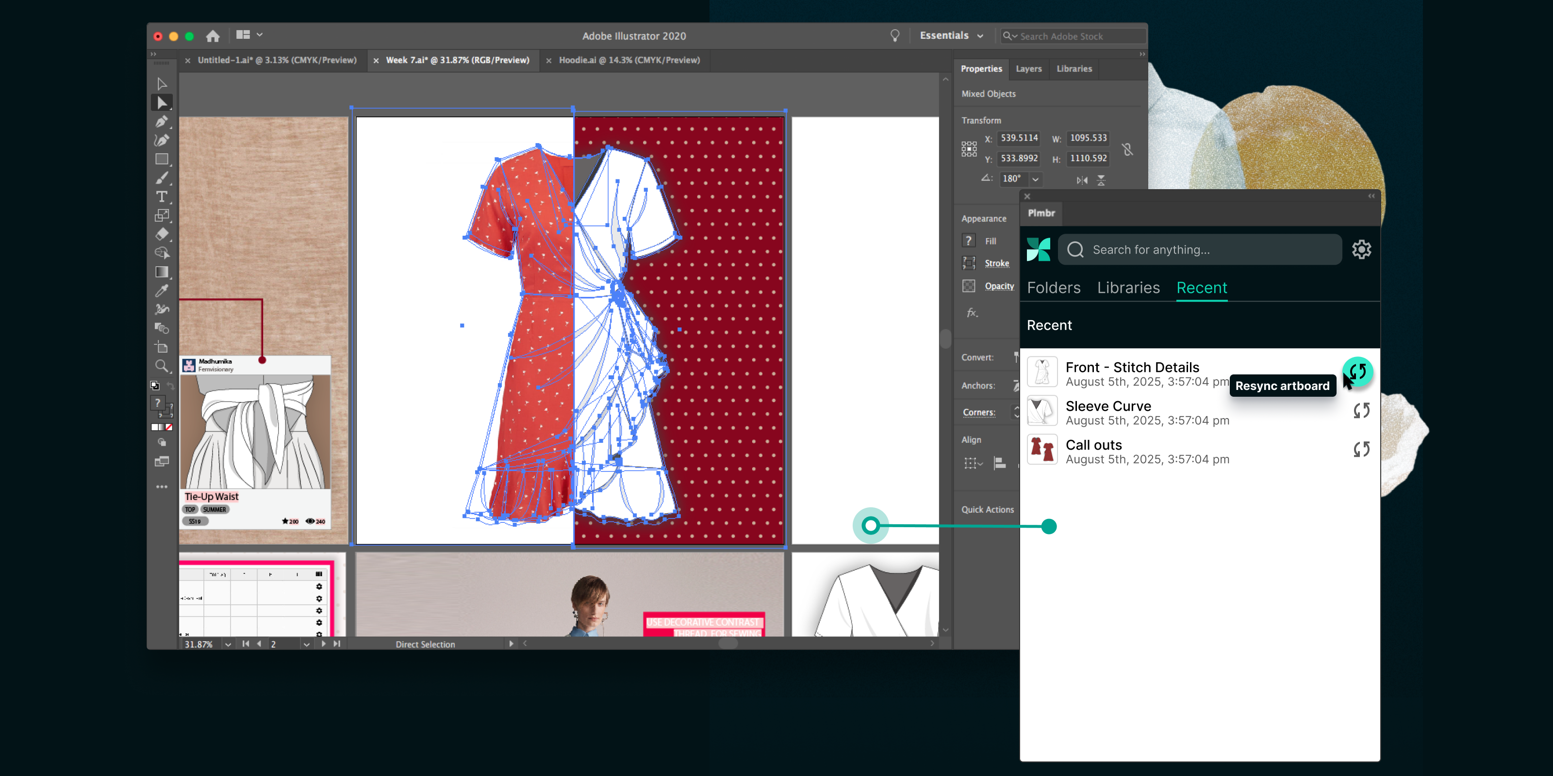 Resyncing an Illustrator artboard to PLMBR from the PLMBR panel