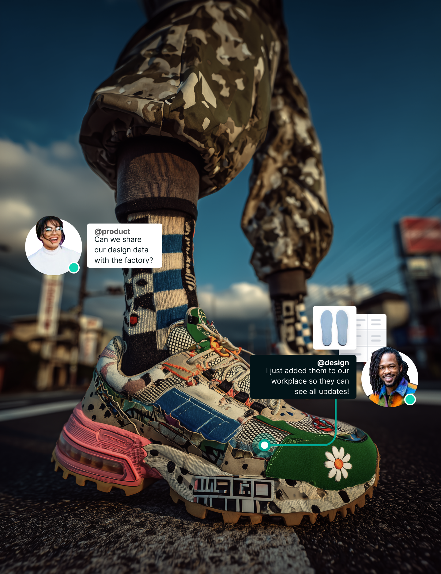 Design team comments on a fashion look